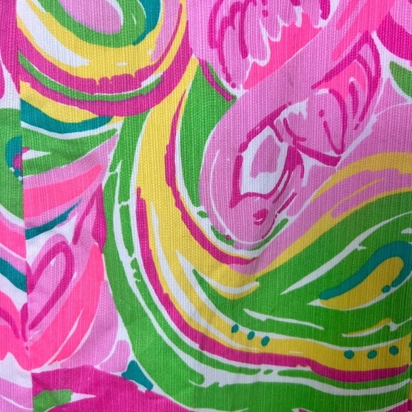 Lily Pulitzer Pink Print All Nighter Sleeveless Lace Trim Mila Shift Dress Sz 00 - Picture 10 of 13